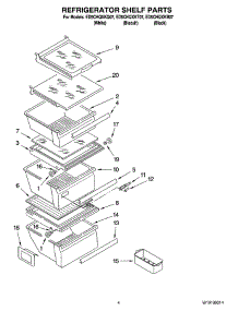 03 - Refrigerator Shelf Parts parts for Whirlpool Refrigerator ED5CHQXKB07 from AppliancePartsPros.com