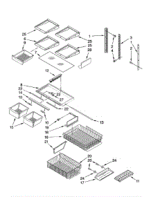 Shelf parts for Whirlpool Refrigerator GB9SHDXPS12 from AppliancePartsPros.com