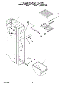 04 - Freezer Liner Parts parts for Whirlpool Refrigerator ED5HVEXVQ01 from AppliancePartsPros.com