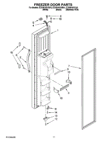 07 - Freezer Door Parts parts for Whirlpool Refrigerator ED5HHAXVQ01 from AppliancePartsPros.com