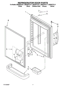 04 - Refrigerator Door Parts parts for Whirlpool Refrigerator GB2SHTXTL11 from AppliancePartsPros.com
