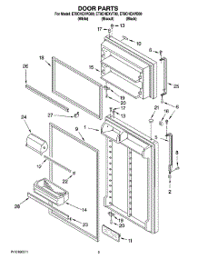 02 - Door Parts parts for Whirlpool Refrigerator ET8CHEXVQ00 from AppliancePartsPros.com