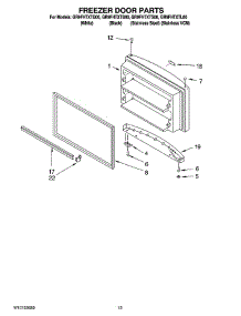 07 - Freezer Door Parts parts for Whirlpool Refrigerator GR9FHTXTB00 from AppliancePartsPros.com
