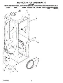 02 - Refrigerator Liner Parts parts for Whirlpool Refrigerator GD5NVAXST01 from AppliancePartsPros.com
