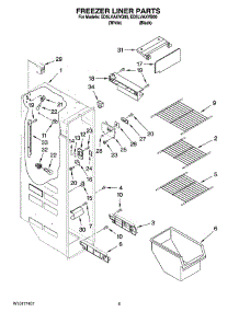 04 - Freezer Liner Parts parts for Whirlpool Refrigerator ED5LVAXVB00 from AppliancePartsPros.com