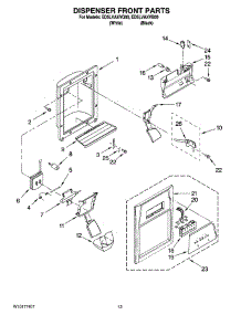 08 - Dispenser Front Parts parts for Whirlpool Refrigerator ED5LVAXVB00 from AppliancePartsPros.com