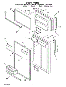 02 - Door Parts parts for Whirlpool Refrigerator ET1LFKXKB08 from AppliancePartsPros.com