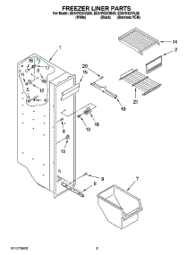04 - Freezer Liner Parts parts for Whirlpool Refrigerator ED5HVEXVB00 from AppliancePartsPros.com