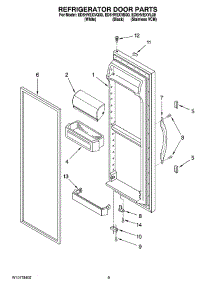 06 - Refrigerator Door Parts parts for Whirlpool Refrigerator ED5HVEXVL00 from AppliancePartsPros.com