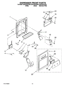 08 - Dispenser Front Parts parts for Whirlpool Refrigerator ED5HVEXVL00 from AppliancePartsPros.com