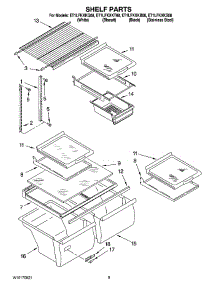 05 - Shelf Parts, Optional Parts parts for Whirlpool Refrigerator ET1LFKXKS08 from AppliancePartsPros.com