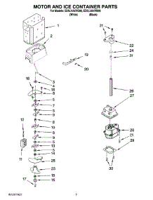 05 - Motor And Ice Container Parts parts for Whirlpool Refrigerator ED5LVAXVQ00 from AppliancePartsPros.com