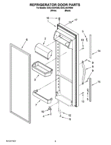 06 - Refrigerator Door Parts parts for Whirlpool Refrigerator ED5LVAXVQ00 from AppliancePartsPros.com
