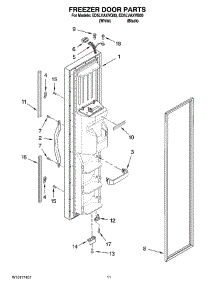 07 - Freezer Door Parts parts for Whirlpool Refrigerator ED5LVAXVQ00 from AppliancePartsPros.com