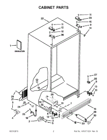02 - Cabinet Parts parts for Whirlpool Refrigerator ED5HHAXVB00 from AppliancePartsPros.com