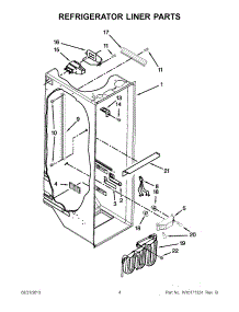 03 - Refrigerator Liner Parts parts for Whirlpool Refrigerator ED5HHAXVB00 from AppliancePartsPros.com