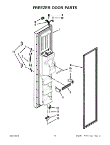 08 - Freezer Door Parts parts for Whirlpool Refrigerator ED5HHAXVB00 from AppliancePartsPros.com