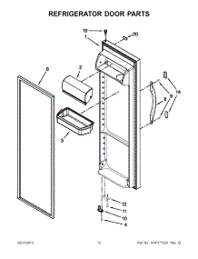 07 - Refrigerator Door Parts parts for Whirlpool Refrigerator ED5HHAXVQ00 from AppliancePartsPros.com