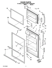 02 - Door Parts parts for Whirlpool Refrigerator ET6WSKXSQ02 from AppliancePartsPros.com