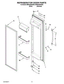 06 - Refrigerator Door Parts parts for Whirlpool Refrigerator BRS62ARANA00 from AppliancePartsPros.com