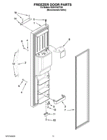 07 - Freezer Door Parts parts for Whirlpool Refrigerator GD5VVAXTY00 from AppliancePartsPros.com