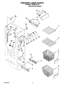 04 - Freezer Liner Parts parts for Whirlpool Refrigerator 7GF6NFEXTY00 from AppliancePartsPros.com