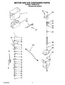 05 - Motor And Ice Container Parts parts for Whirlpool Refrigerator 7GF6NFEXTY00 from AppliancePartsPros.com