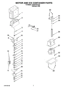 05 - Motor And Ice Container Parts parts for Whirlpool Refrigerator 7GS2FHAXTA01 from AppliancePartsPros.com