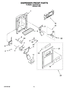 08 - Dispenser Front Parts parts for Whirlpool Refrigerator 7GS2FHAXTA01 from AppliancePartsPros.com