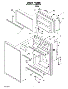 02 - Door Parts parts for Whirlpool Refrigerator 5VET2WPKLQ05 from AppliancePartsPros.com