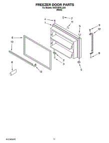 06 - Freezer Door Parts, Optional Parts parts for Whirlpool Refrigerator 5VET3DTKLQ05 from AppliancePartsPros.com