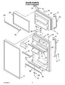 02 - Door Parts parts for Whirlpool Refrigerator 5ET2WVKRQ02 from AppliancePartsPros.com