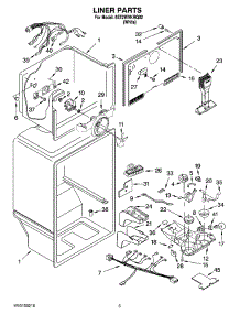 03 - Liner Parts parts for Whirlpool Refrigerator 5ET2WVKRQ02 from AppliancePartsPros.com