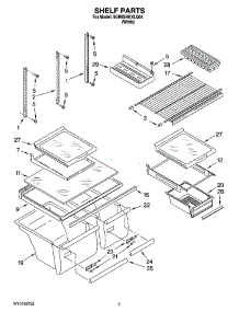 03 - Shelf Parts parts for Whirlpool Refrigerator 5GR9SHKXLQ04 from AppliancePartsPros.com