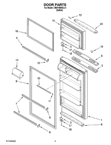 02 - Door Parts parts for Whirlpool Refrigerator ER8YHMXSL01 from AppliancePartsPros.com