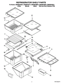 03 - Refrigerator Shelf Parts parts for Whirlpool Refrigerator GS6SHEXNQ04 from AppliancePartsPros.com