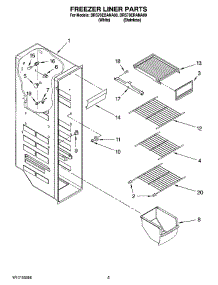 04 - Freezer Liner Parts parts for Whirlpool Refrigerator BRS70EBANA00 from AppliancePartsPros.com