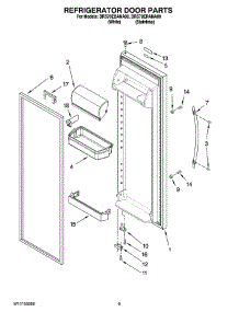 06 - Refrigerator Door Parts parts for Whirlpool Refrigerator BRS70EBANA00 from AppliancePartsPros.com