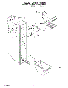 04 - Freezer Liner Parts parts for Whirlpool Refrigerator ED2GHGXMB02 from AppliancePartsPros.com