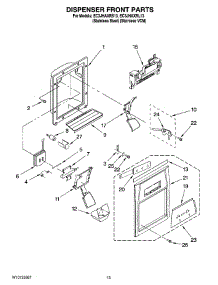 08 - Dispenser Front Parts parts for Whirlpool Refrigerator EC3JHAXRS13 from AppliancePartsPros.com