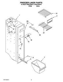 04 - Freezer Liner Parts parts for Whirlpool Refrigerator ED5GTGXNB12 from AppliancePartsPros.com