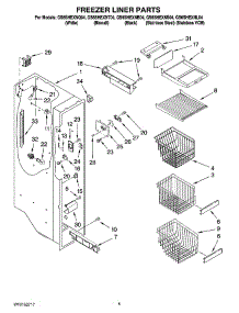 04 - Freezer Liner Parts parts for Whirlpool Refrigerator GS6SHEXNB04 from AppliancePartsPros.com