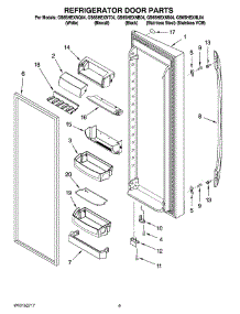 06 - Refrigerator Door Parts parts for Whirlpool Refrigerator GS6SHEXNB04 from AppliancePartsPros.com