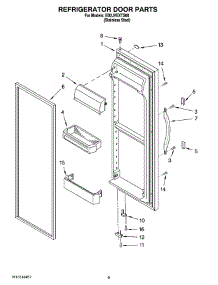 06 - Refrigerator Door Parts parts for Whirlpool Refrigerator ED2JVEXTS00 from AppliancePartsPros.com