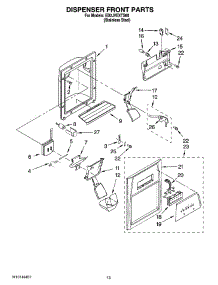 08 - Dispenser Front Parts parts for Whirlpool Refrigerator ED2JVEXTS00 from AppliancePartsPros.com