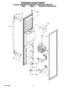 07 - Freezer Door Parts parts for Whirlpool Refrigerator GC5NHAXSY03 from AppliancePartsPros.com