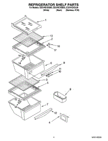 03 - Refrigerator Shelf Parts parts for Whirlpool Refrigerator ED5VHEXSL00 from AppliancePartsPros.com