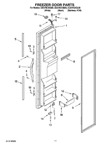 07 - Freezer Door Parts parts for Whirlpool Refrigerator ED5VHEXSL00 from AppliancePartsPros.com