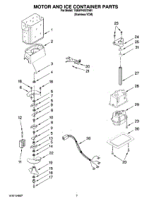 05 - Motor And Ice Container Parts parts for Whirlpool Refrigerator 7GS5FHAXTA01 from AppliancePartsPros.com