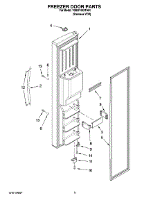 07 - Freezer Door Parts parts for Whirlpool Refrigerator 7GS5FHAXTA01 from AppliancePartsPros.com